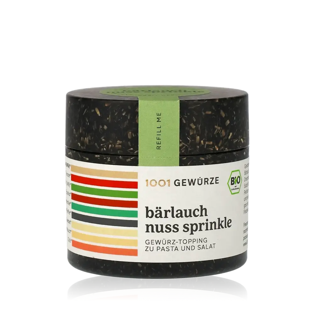 Dose mit Bärlauch Nuss Sprinkle von 1001 Gewürze.