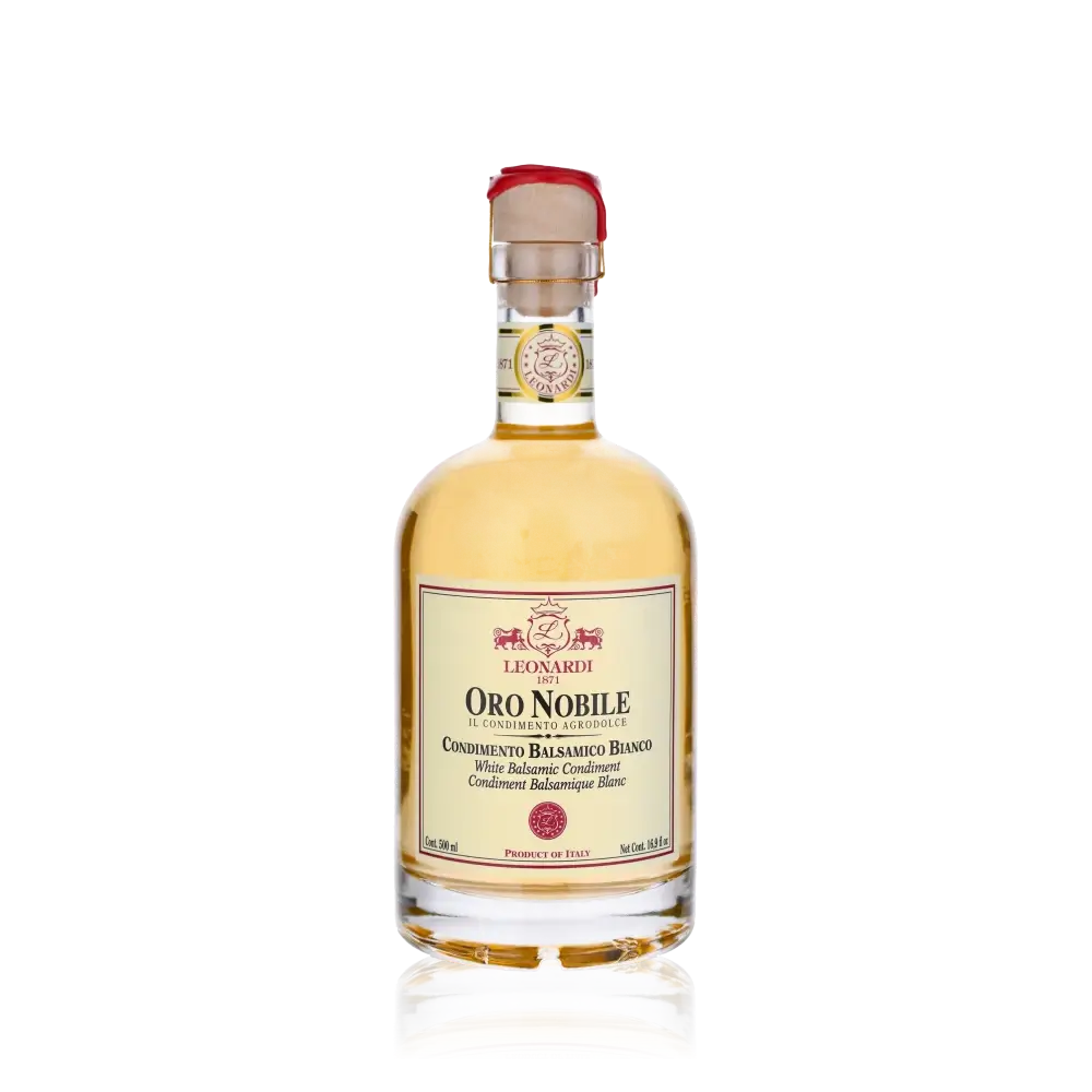 Leonardi Oro Nobile Weißer Balsamico Essigflasche.