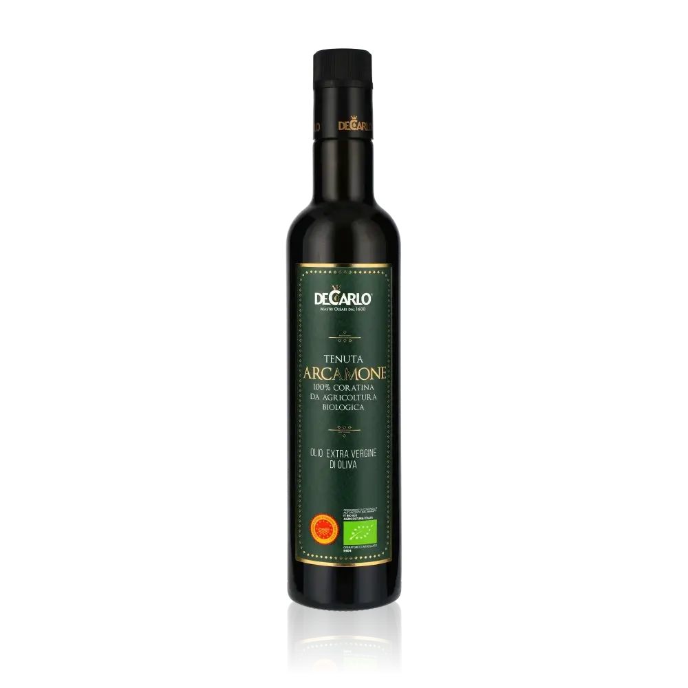 De Carlo Olivenölflasche, Tenuta Arcamone Bio DOP.