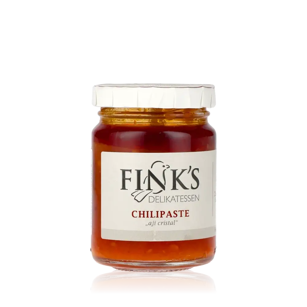 Fink's Delikatessen Aji Cristal Chilipaste im Glas.