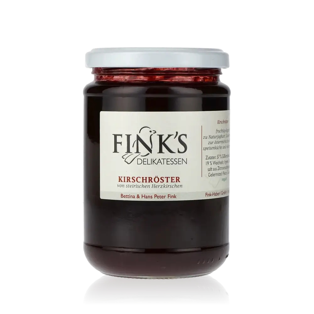 Fink's Delikatessen Kirschröster im Glas.
