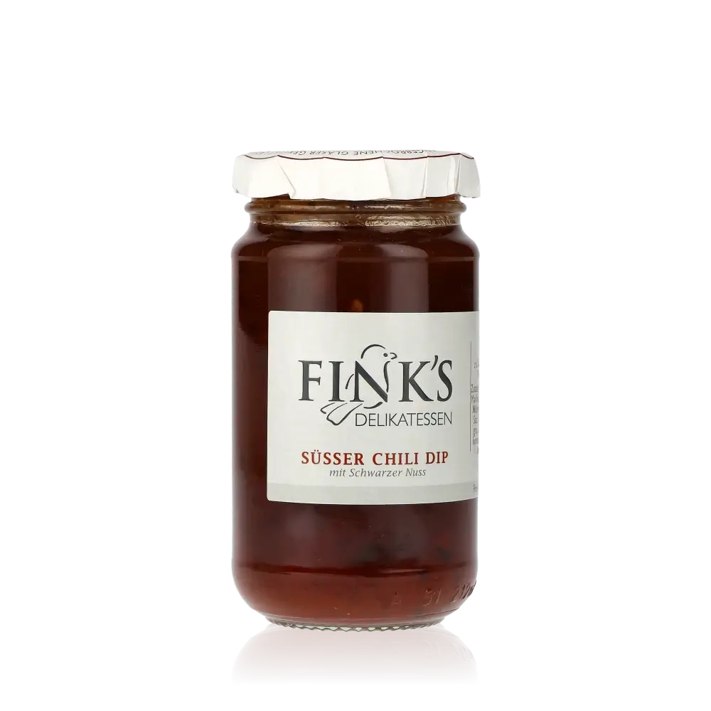 Fink's Delikatessen Süßer Chili Dip mit schwarzer Nuss.