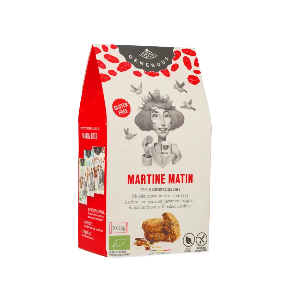 Keksverpackung mit rotem Design.