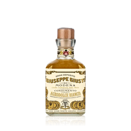 Giuseppe Giusti Agrodolce Weißer Balsamico Essigflasche.