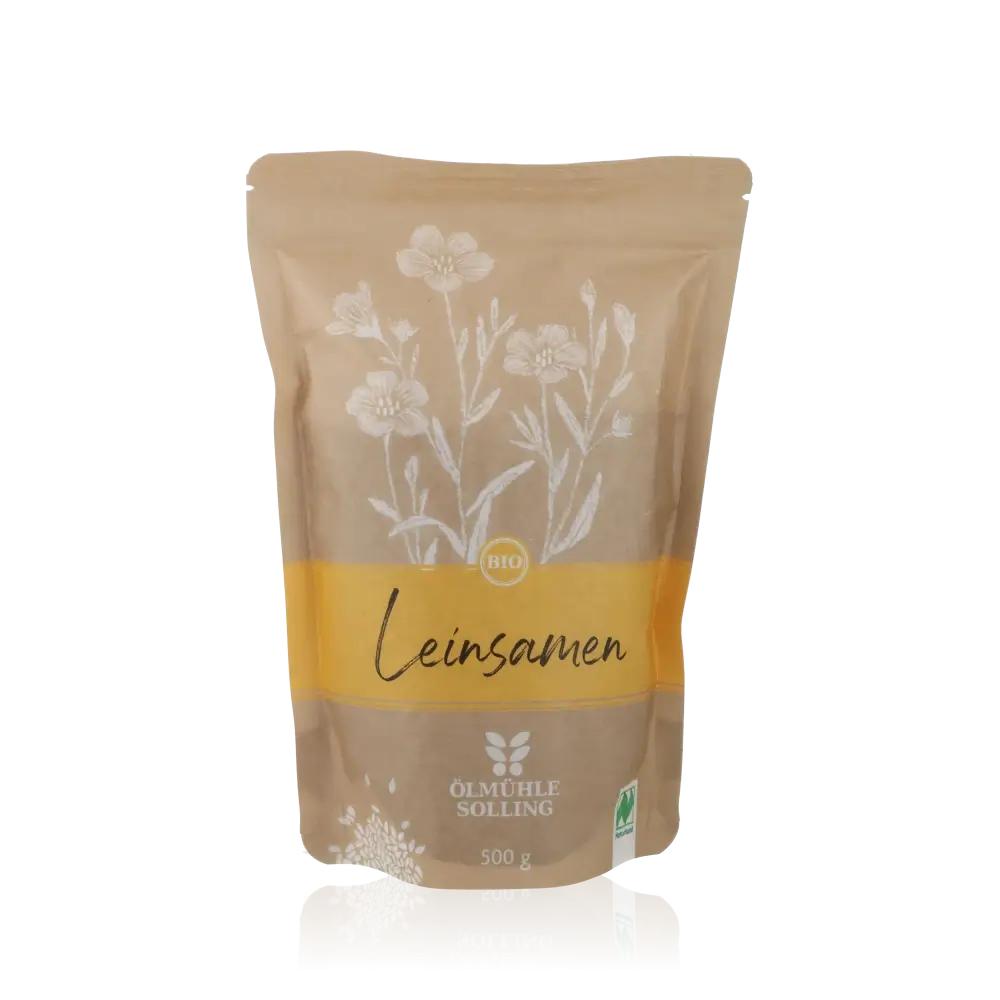 Ölmühle Solling Leinsamen Bio Naturland 500g Verpackung.