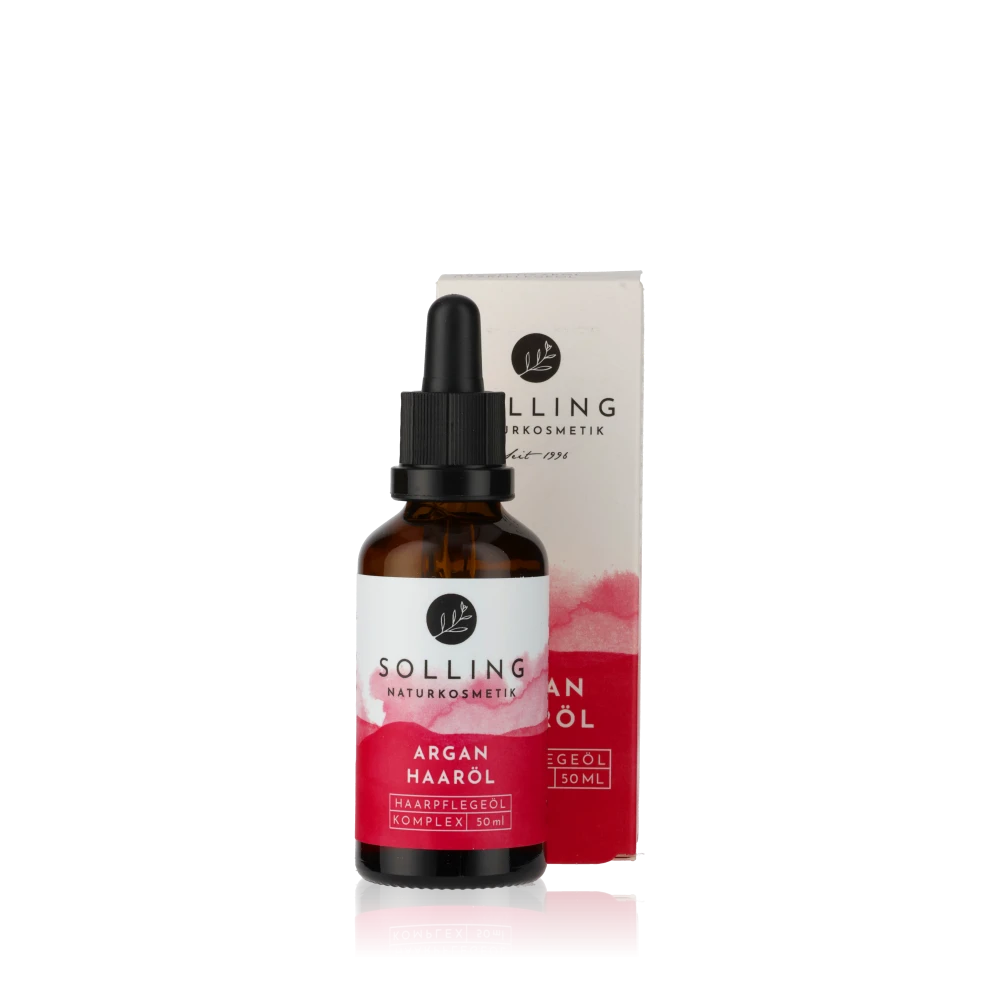 Argan Haaröl Flasche und Verpackung.