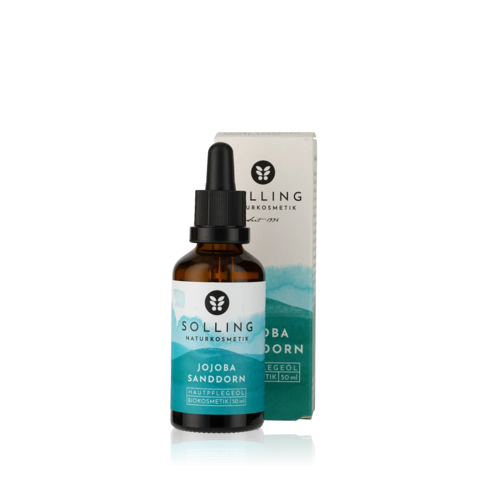 Flasche Jojoba Sanddorn Öl.