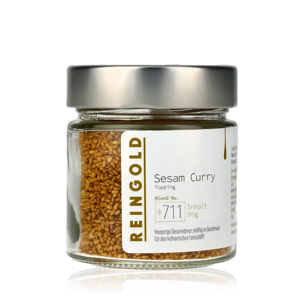 Feinkostglas mit Sesam Curry von Reingold, 90g.