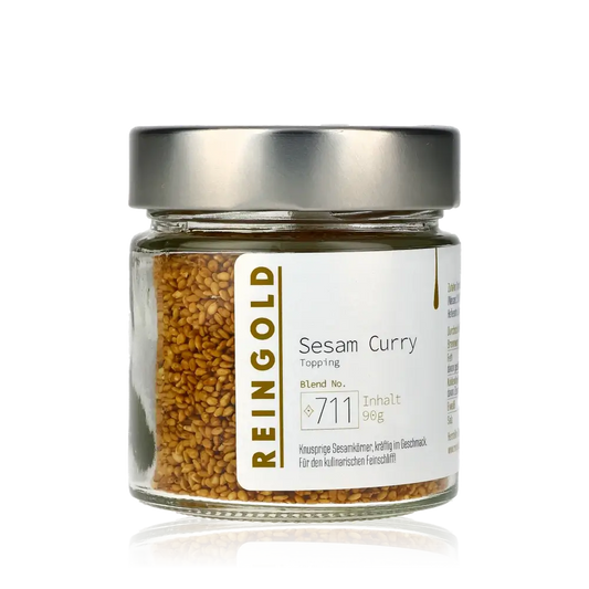 Feinkostglas mit Sesam Curry von Reingold, 90g.