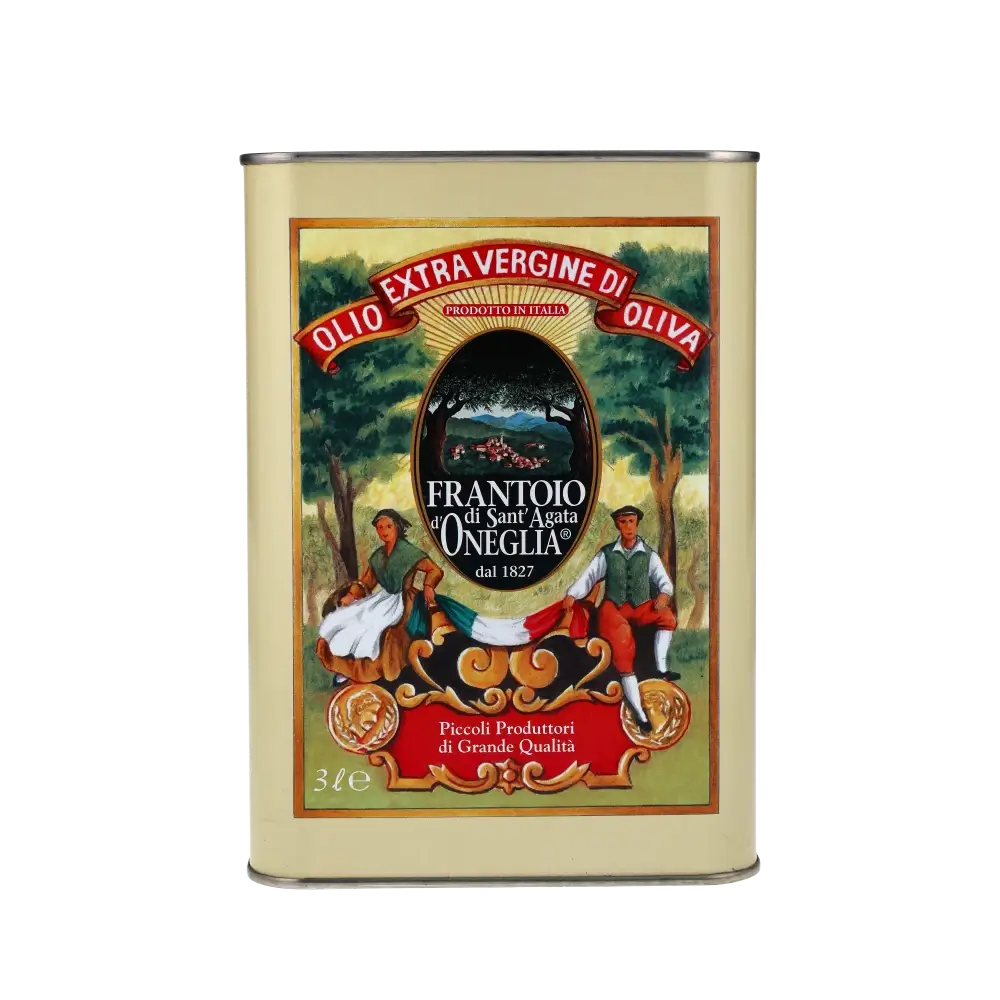Kanister Olivenöl Frantoio Sant Agata di Oneglia.