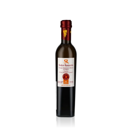 Flasche Soler Romero weißer Balsamico Essig 250ml.