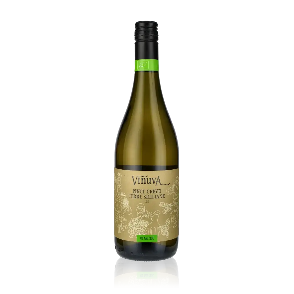Weinflasche Vinuva Pinot Grigio Terre Siciliane IGP bio.