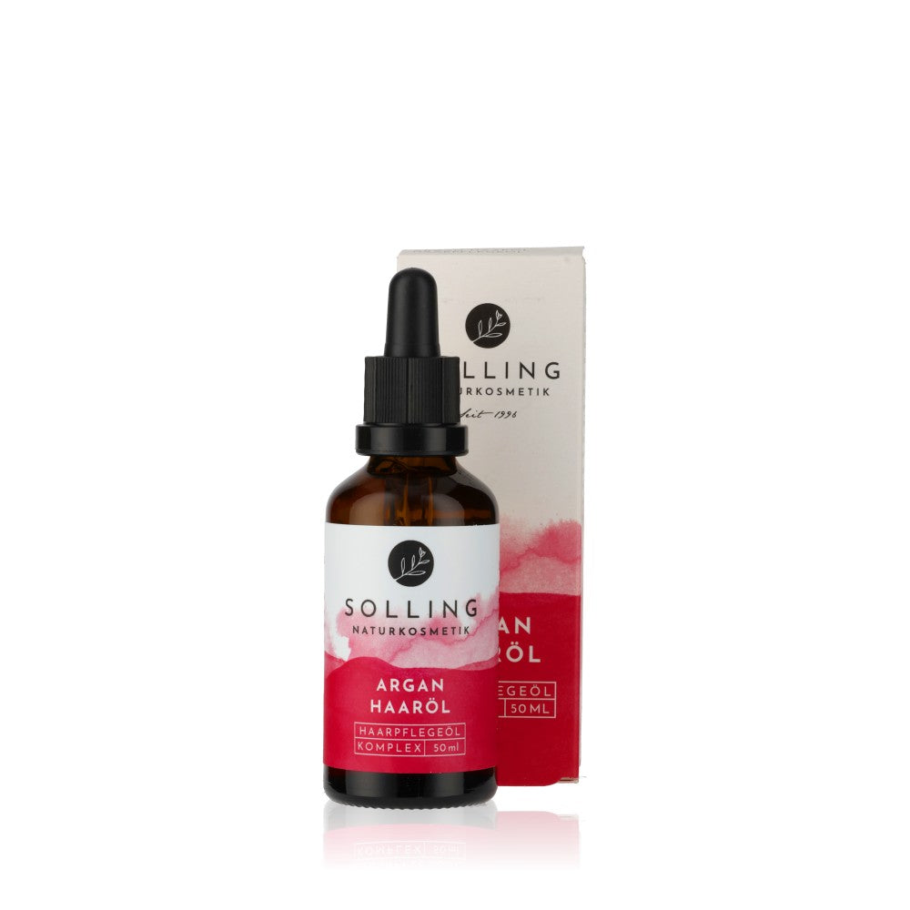 Argan Haaröl Flasche und Verpackung.