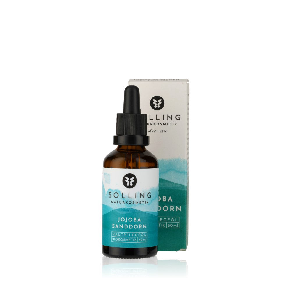Jojoba Sanddorn Hautpflegeöl Flasche.