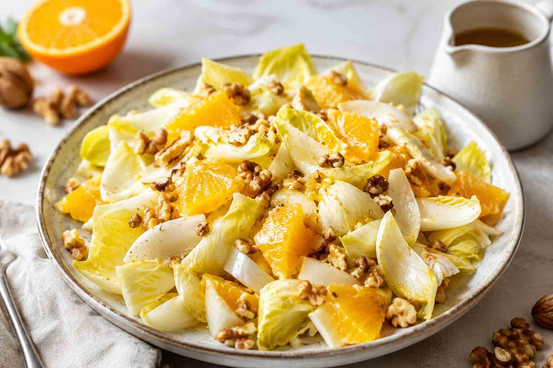 Chicory Salad with Orange and Walnut Dressing