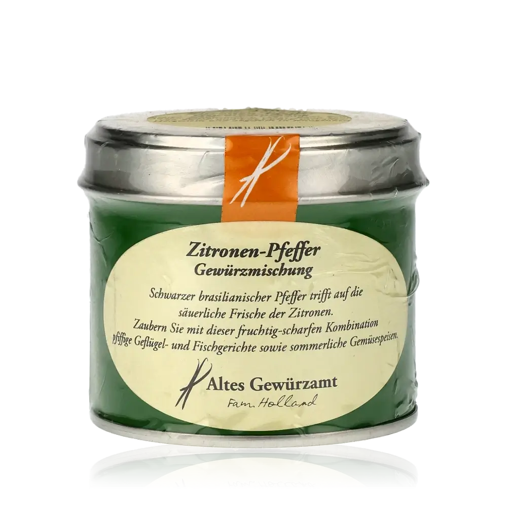 Zitronen-Pfeffer von Altes Gewürzamt. Fruchtig-scharfer Pfeffer für Fisch, Gemüse und Geflügel.