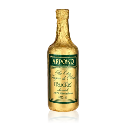 Ardoino Fructus Olivenölflasche, goldene Verpackung, 750 ml.