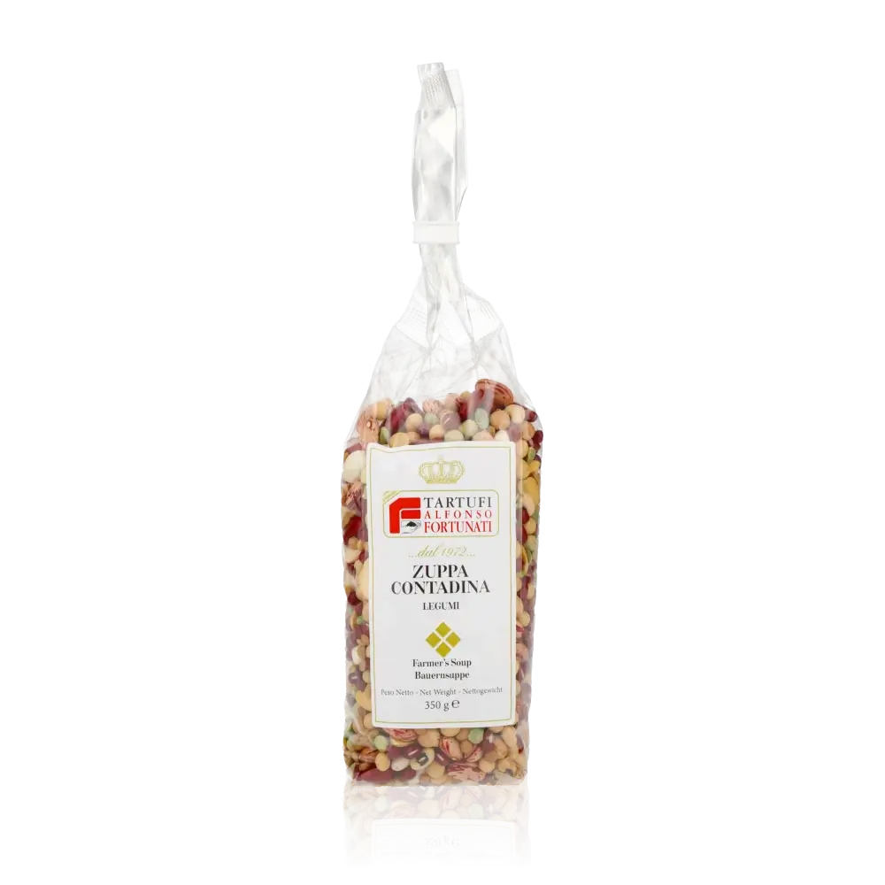 Fortunati Bauernsuppe Hülsenfrüchte in transparenter Verpackung.