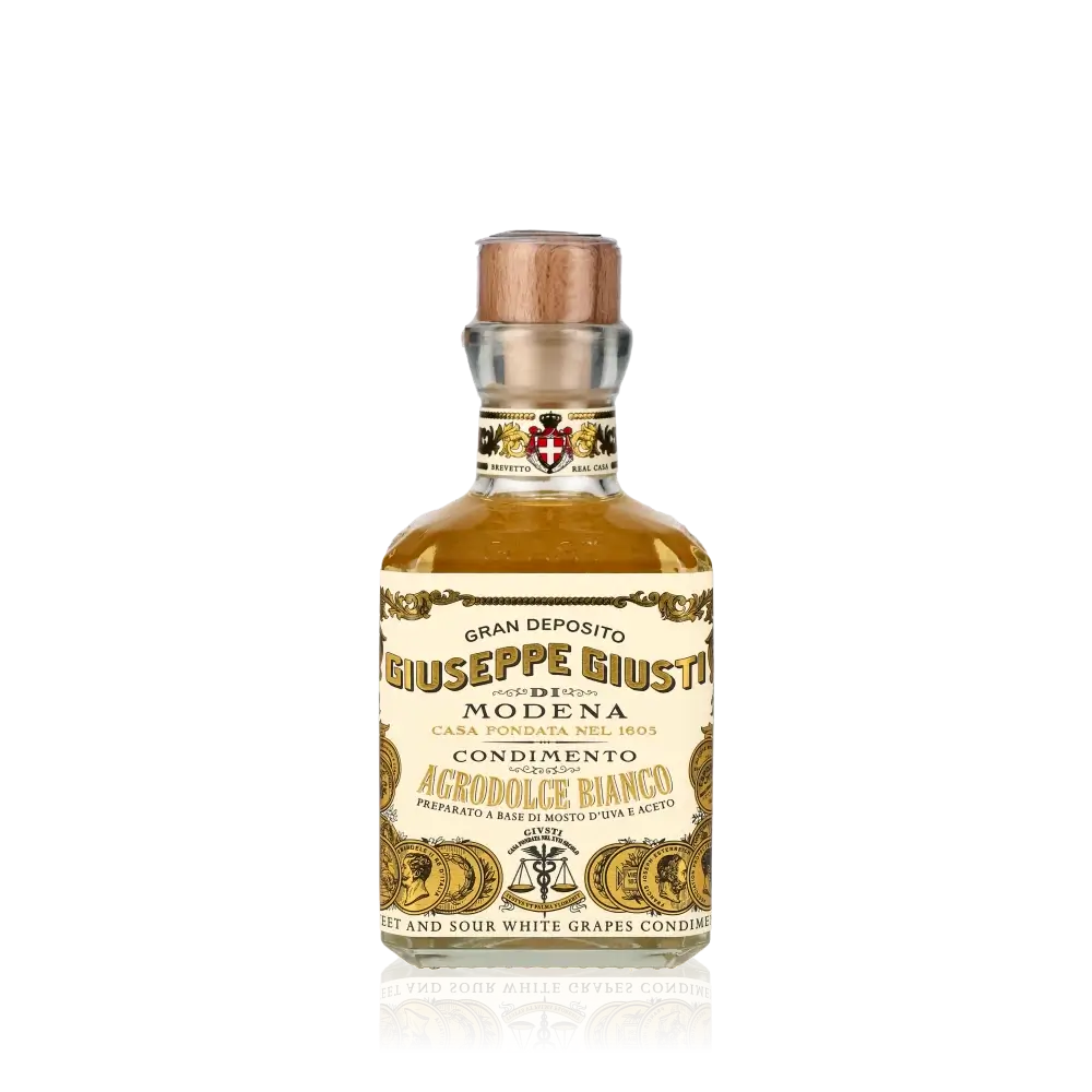 Giuseppe Giusti Agrodolce Weißer Balsamico Essigflasche.