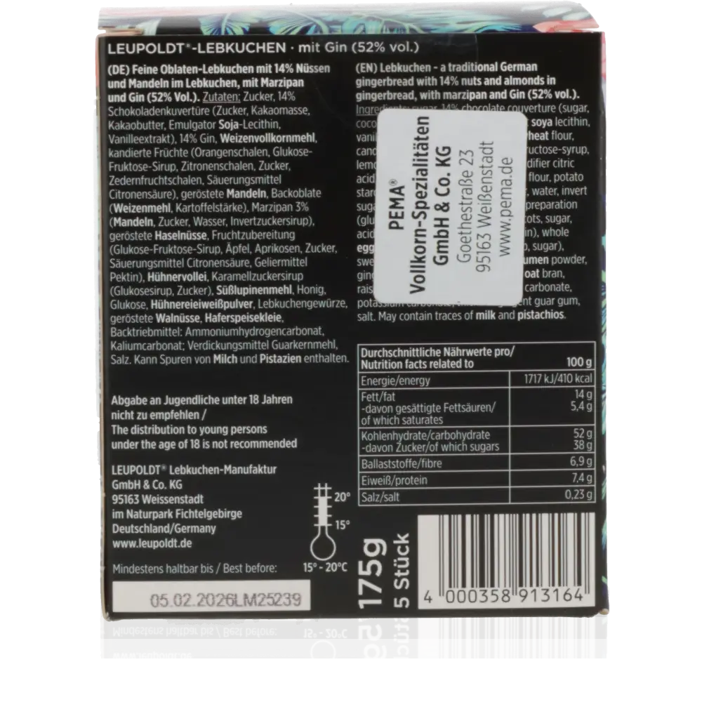 Premium Lebkuchen - Gin - Leupoldt