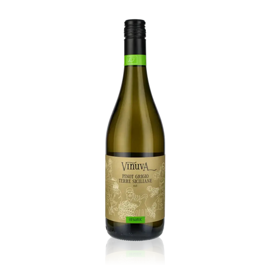 Weinflasche Vinuva Pinot Grigio Terre Siciliane IGP bio.