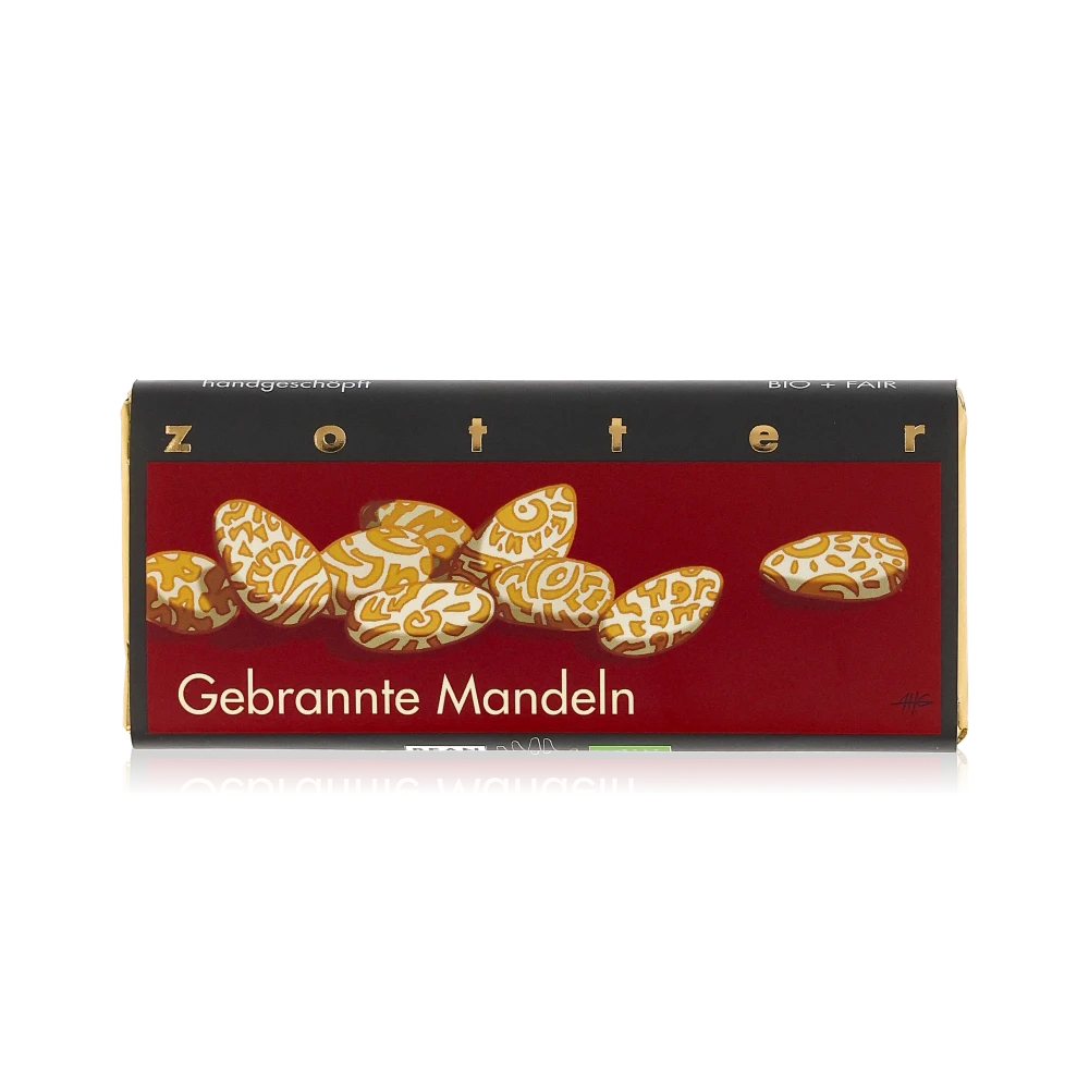 Gebrannte Mandeln von Zotter - Handgeschöpfte Schokolade, BIO