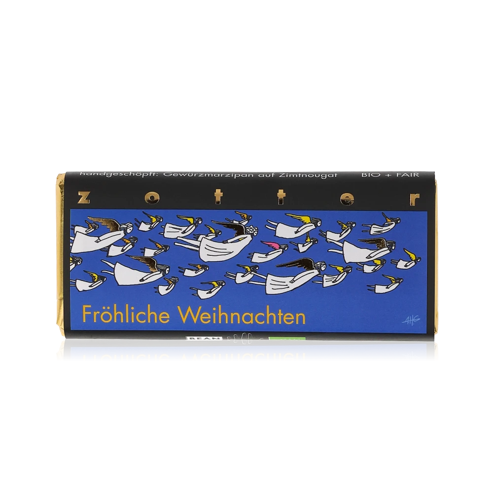 Fröhliche Weihnachten von Zotter - Handgeschöpfte Schokolade, BIO