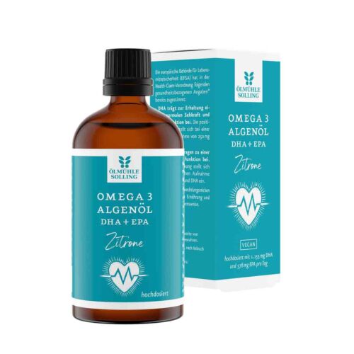 Omega 3 Algenöl DHA + EPA Zitrone Ölmühle Solling 100 ml