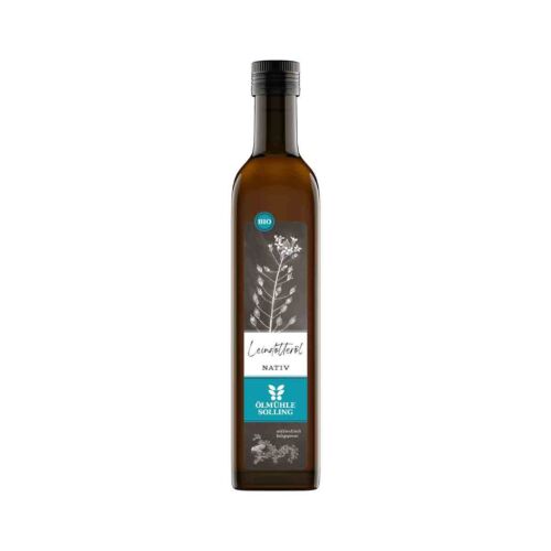 Bio Leindotteröl nativ 500 ml Flasche Ölmühle Solling