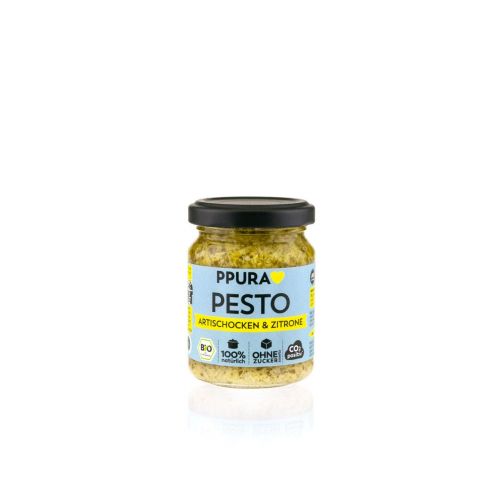 Pesto mit Artischocke und sizilianischer Zitrone BIO von PPURA, 120g