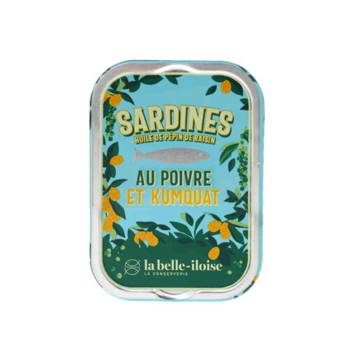 Sardinen mit Kumquat, grünem Pfeffer und Traubenkernöl von la belle-illoise Dose