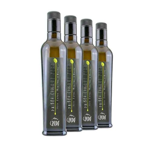 4 x Crudo Sei Cinque Zero natives Olivenöl extra Stiftung Warentest Siegeröl 500 ml