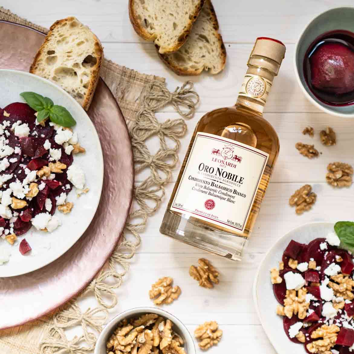 Leonardi Oro Nobile weißer Balsamico mit Rote-Beete-Salat