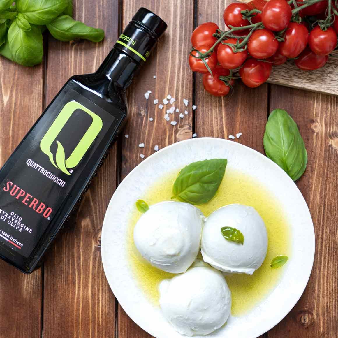 Quattrociocchi Superbo natives Olivenöl extra mit Mozzarella