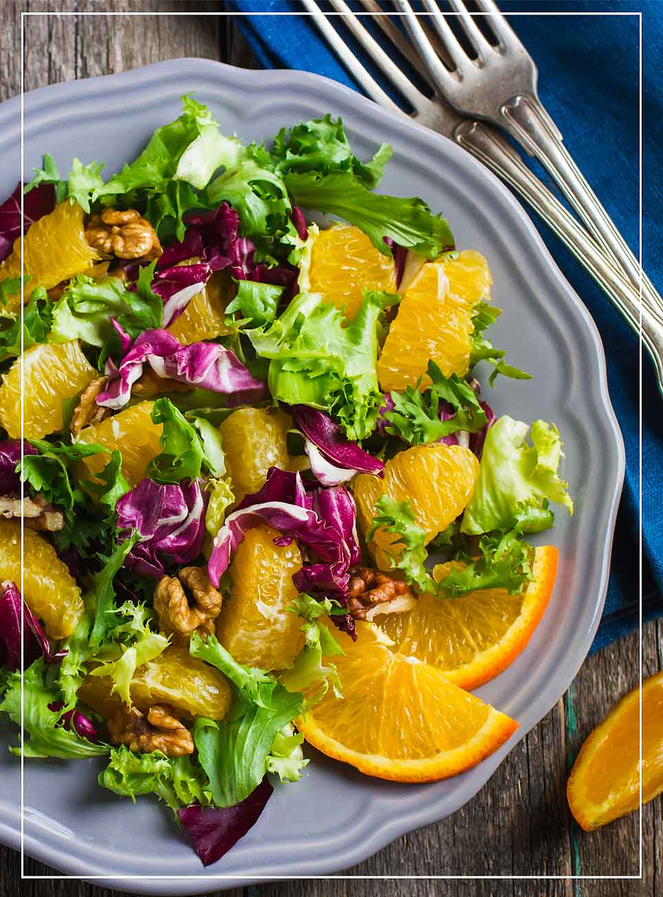 Orangen-Walnuss-Salat mit Feigen-Dressing